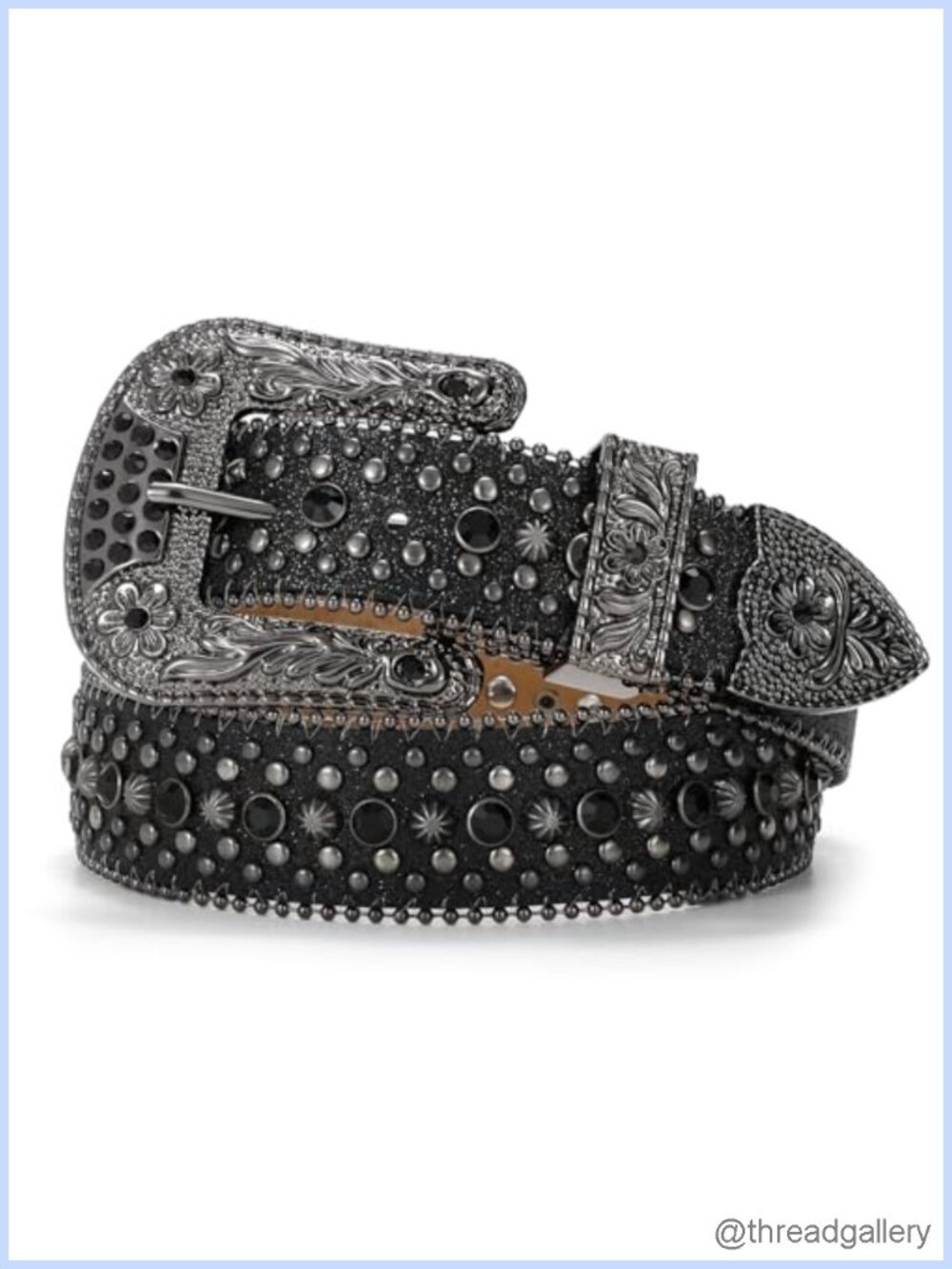 Rhinestone Belt Goth Bling Leather Western Cowboy Sparkly Sequin